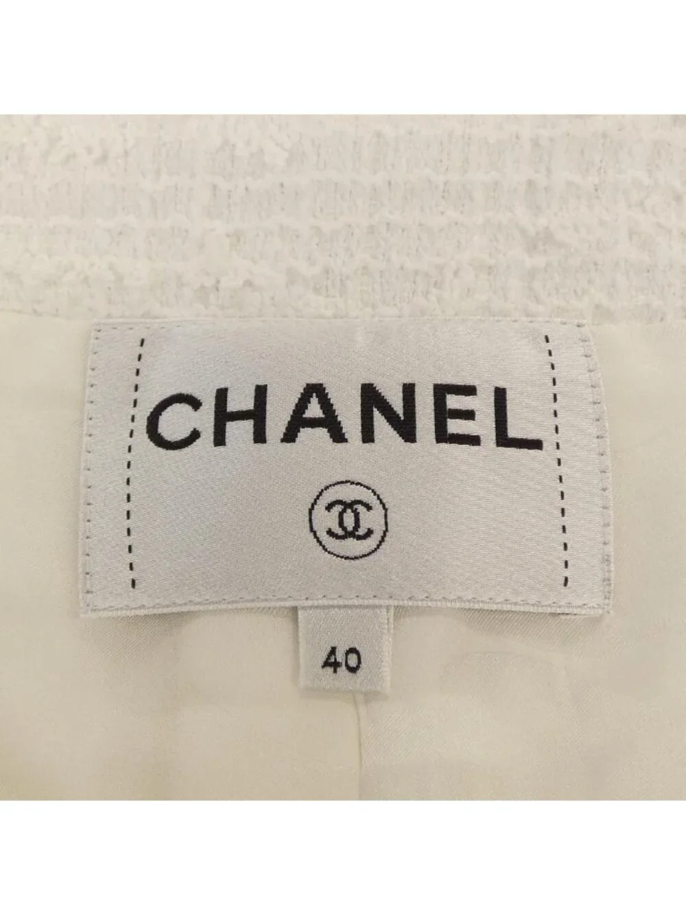 Chanel Collarless Jacket White